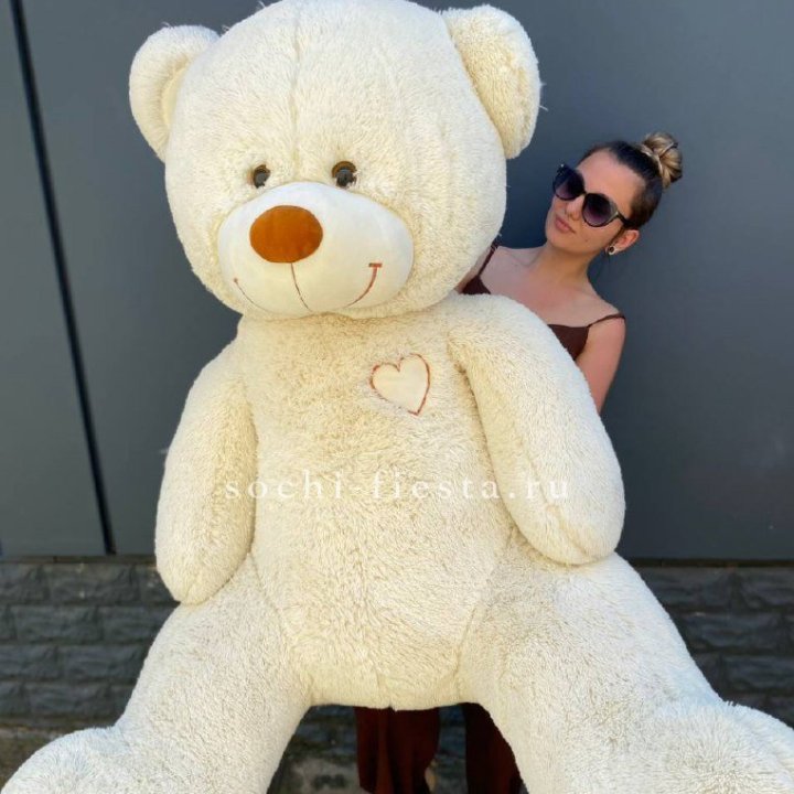 Белый плюшевый мишка большой в Таганроге