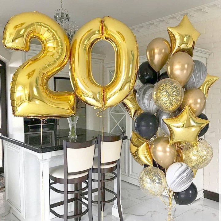 Фольгированный шар Золотая Цифра в Таганроге