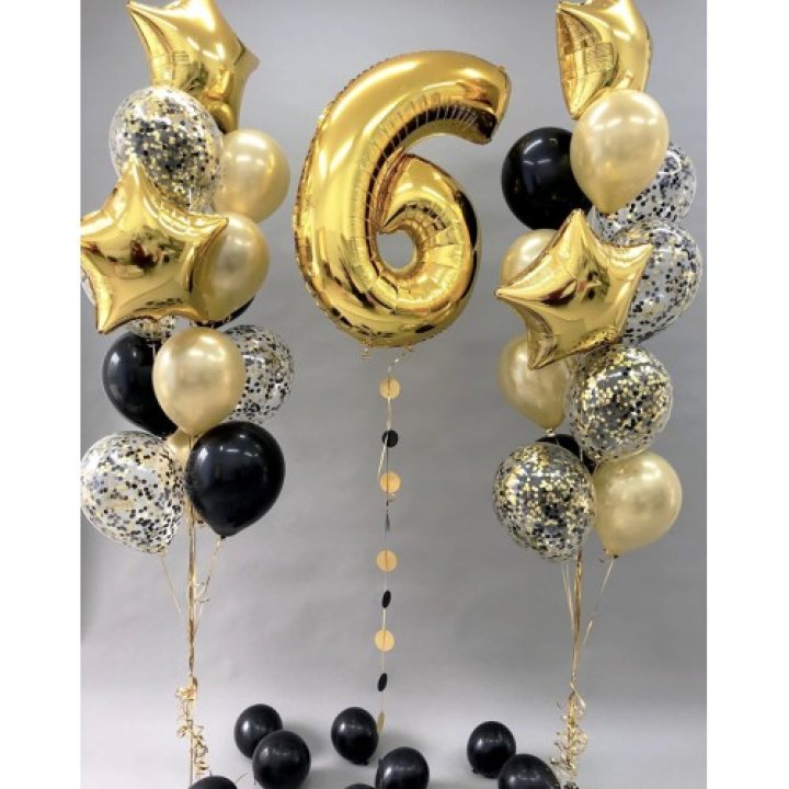 Цифра с фонтанами шаров  в Таганроге