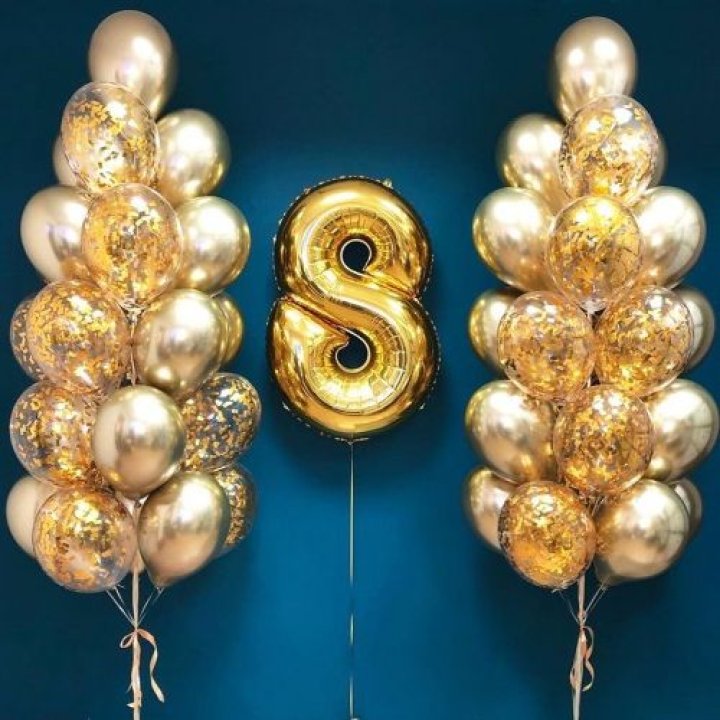 Цифра с фонтанами шаров  в Таганроге