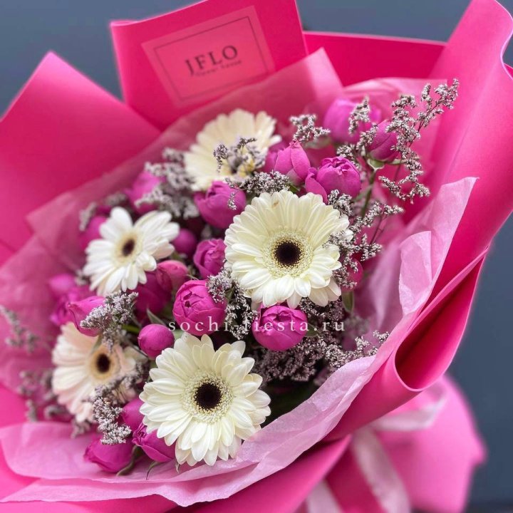 Букет гербер и мисти бабблс  в Таганроге