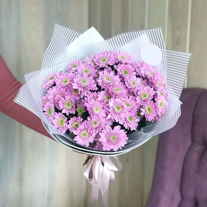Букет розовых хризантем в Таганроге