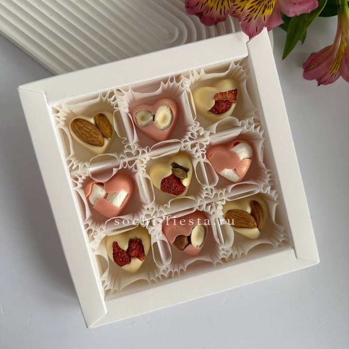 Набор конфет из бельгийского шоколада Сердца в Таганроге