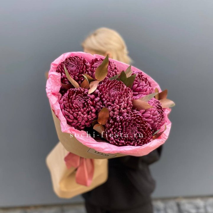 7 Хризантем Бигуди в золоте в Таганроге