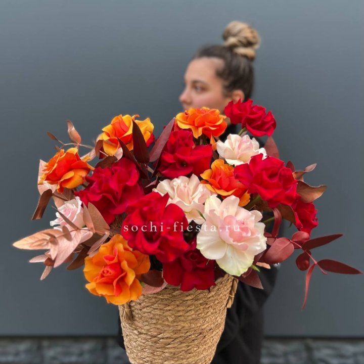 Авторский бокс "Роксана" в джутовом кашпо в Таганроге