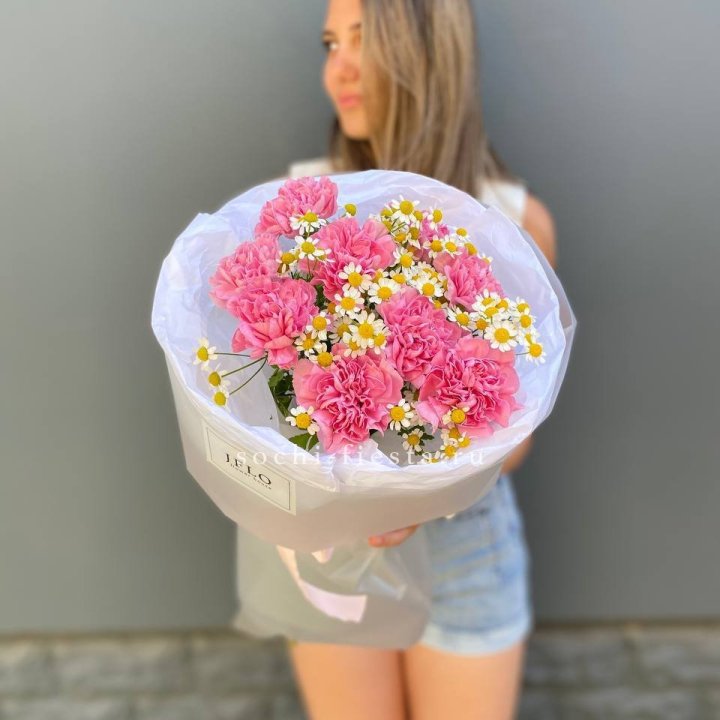 Дуобукет диантусов и ромашек в Таганроге