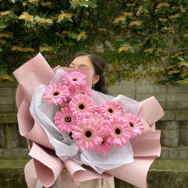 13 розовых гербер в Таганроге