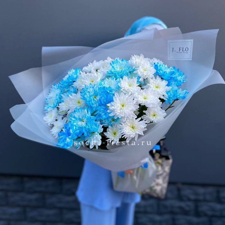 Букет хризантем "Голубая снежинка" в Таганроге