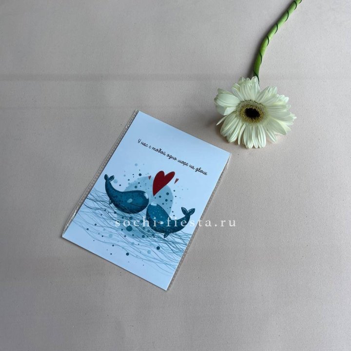 Открытка к букету "У нас с тобой одно море на двоих" в Таганроге