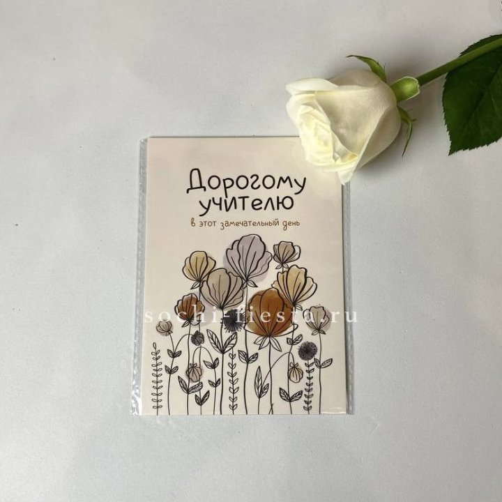 Открытка к букету "Дорогому учителю" в Таганроге