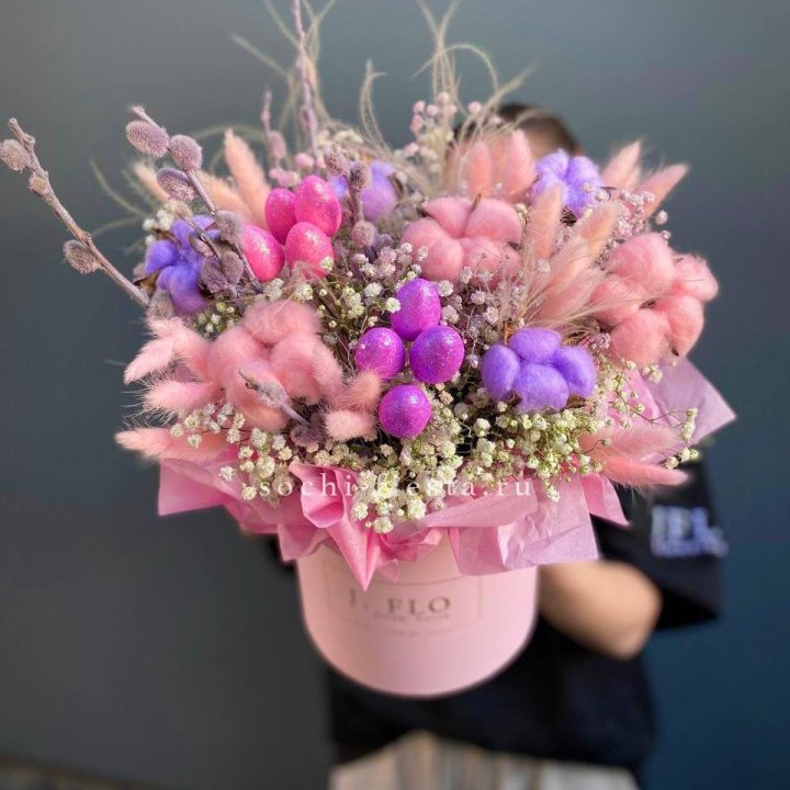 Сухоцветы в коробке  в Таганроге