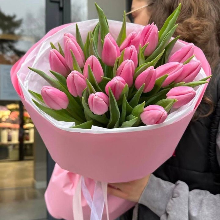  19 розовых тюльпанов в Таганроге