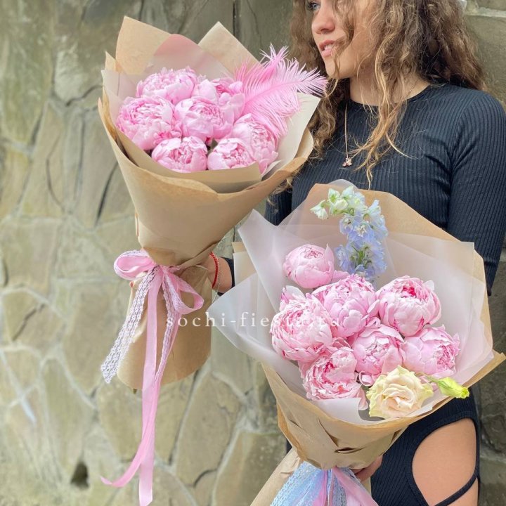 7 зефирных пионов  в Таганроге