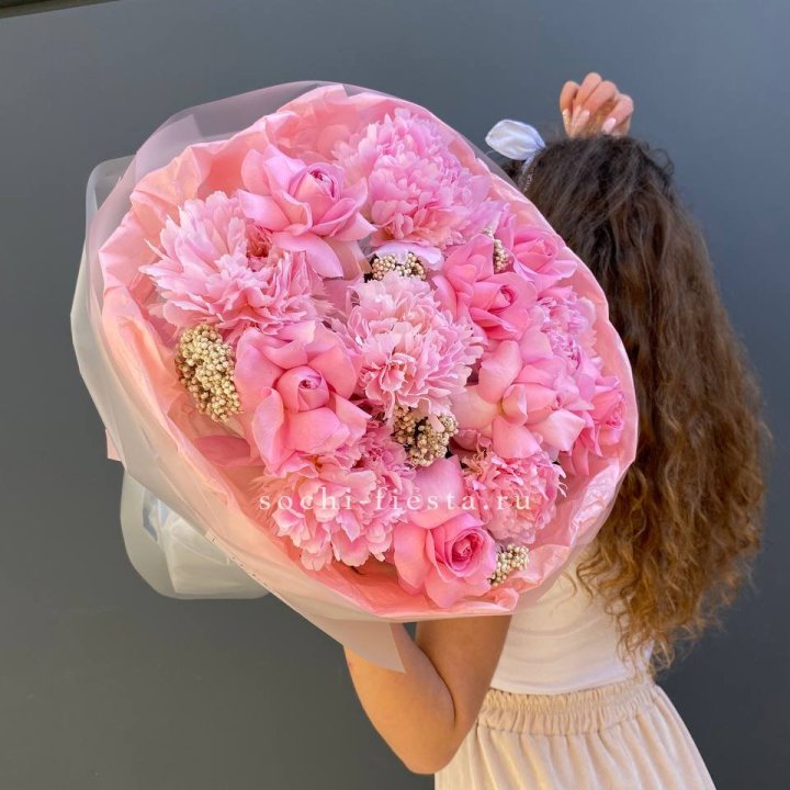  Букет с пионами "Пинки" в Таганроге