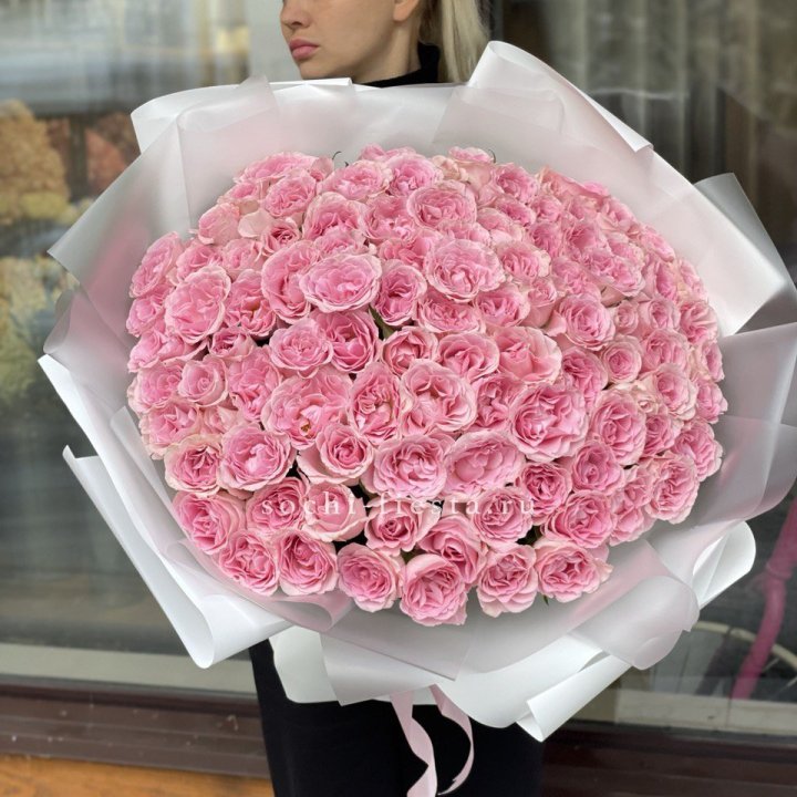 101 нежно-розовая роза в Таганроге