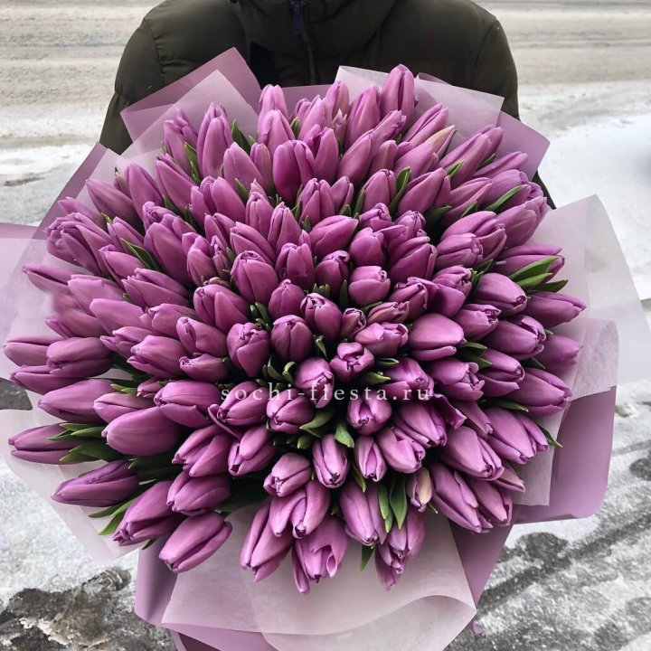 101 сиреневый тюльпан в Таганроге