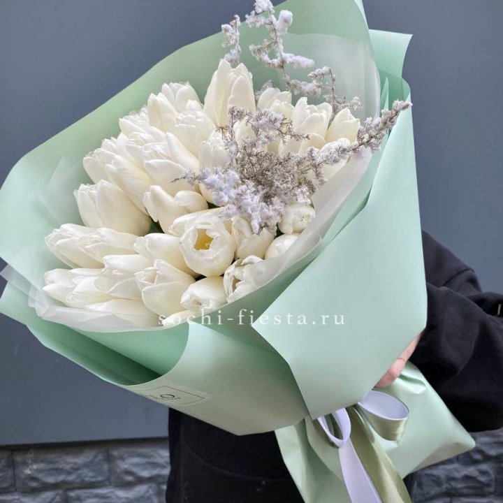 Букет белых тюльпанов "Бьянко" в Таганроге