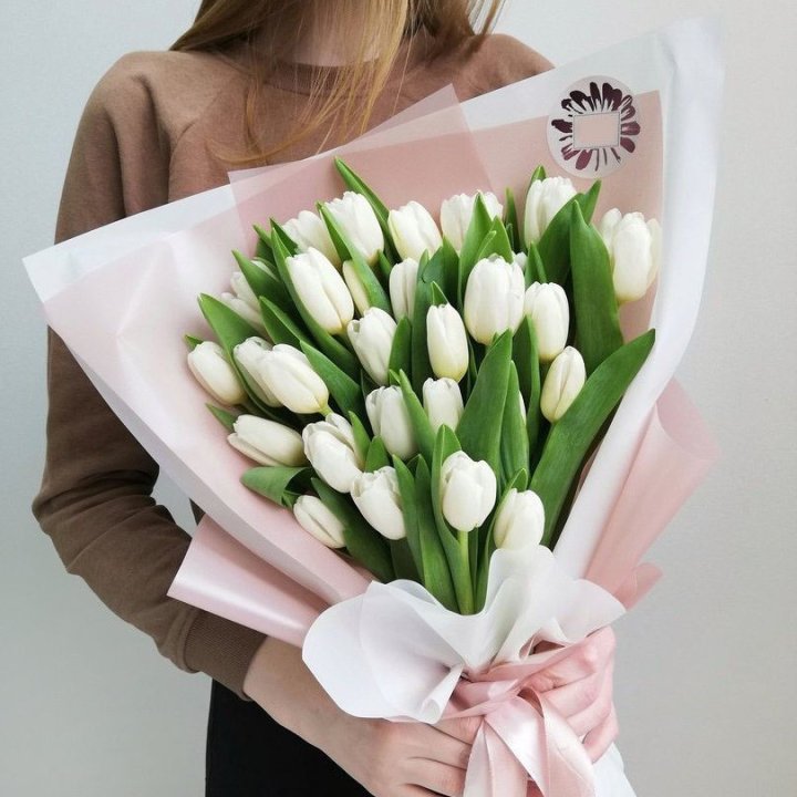 Букет белых тюльпанов "Моника" в Таганроге