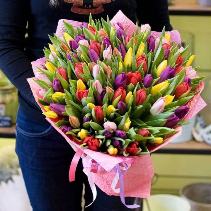 101 тюльпан "Джуси" в Таганроге