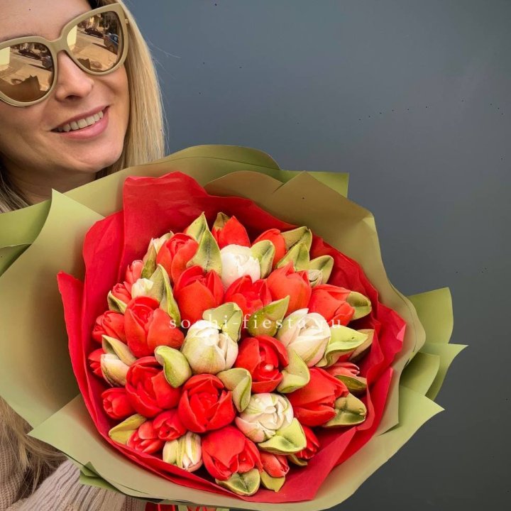 Зефирный букет из тюльпанов в Таганроге